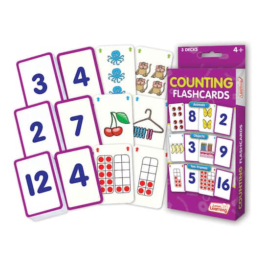Junior Learning® Animals, Objects & Ten-Frames Counting Flashcards